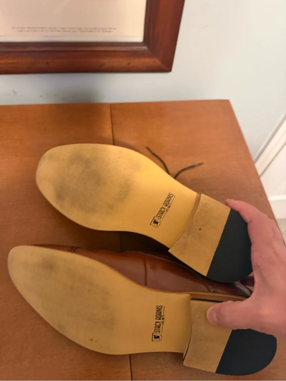 Men's Burnished Tan Cap-Toe Leather Oxfords
